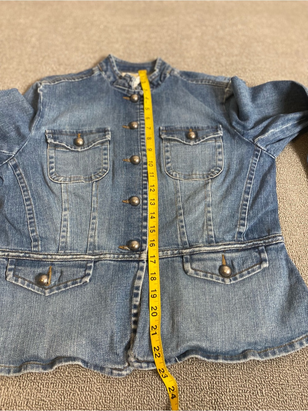 Talbots Women’s Size 10 Utility Military-Style Cotton Stretch Denim Jacket - Picture 6 of 7